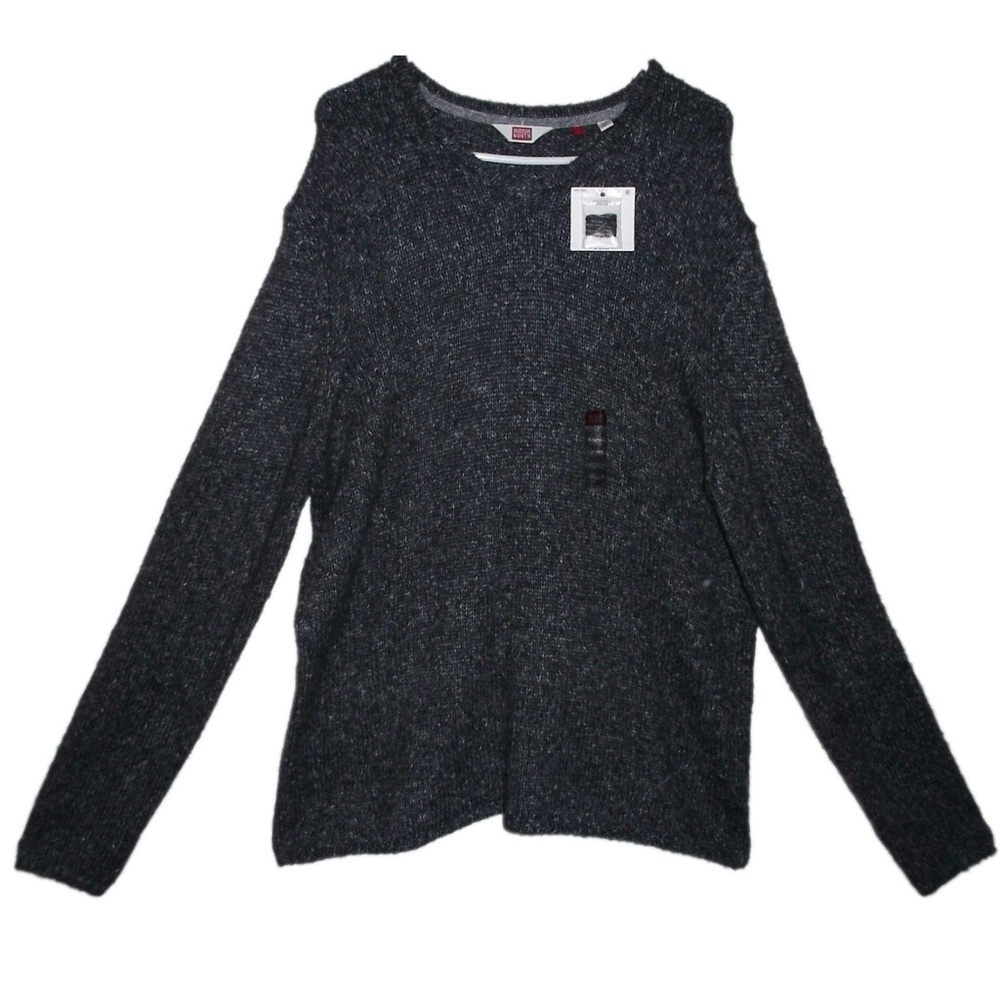 Hudson North Men's U-Neck Charcoal Sweater